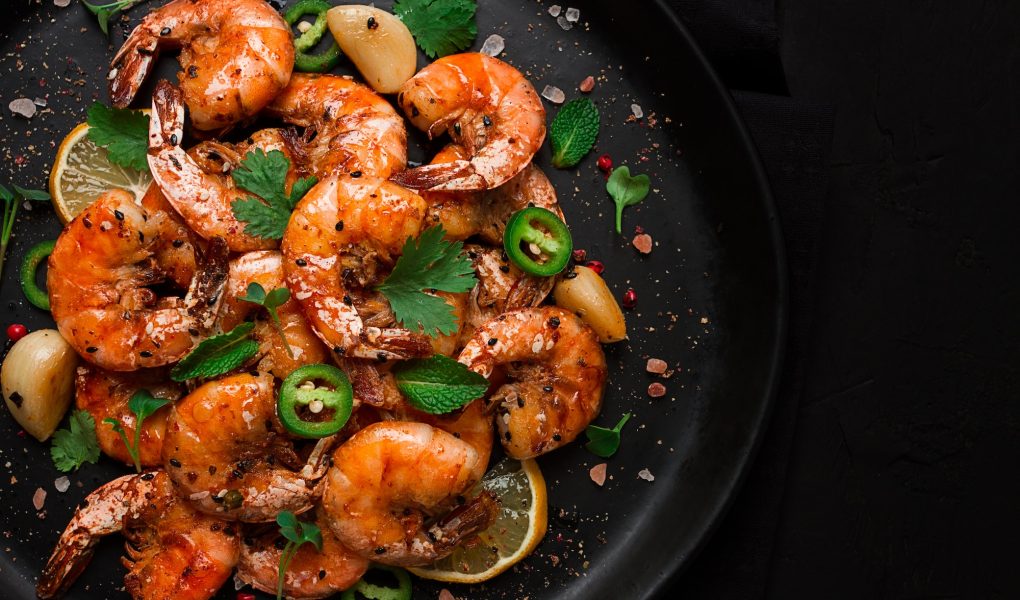 Crevettes sautées à l'ail et au beurre